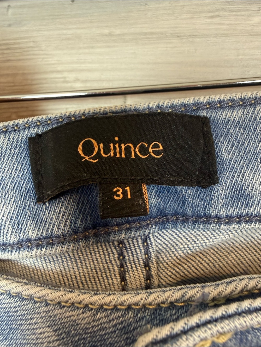 Quince Bella Stretch Wide Leg Jeans Light Wash Size 31 Organic Cotton - Picture 2 of 7